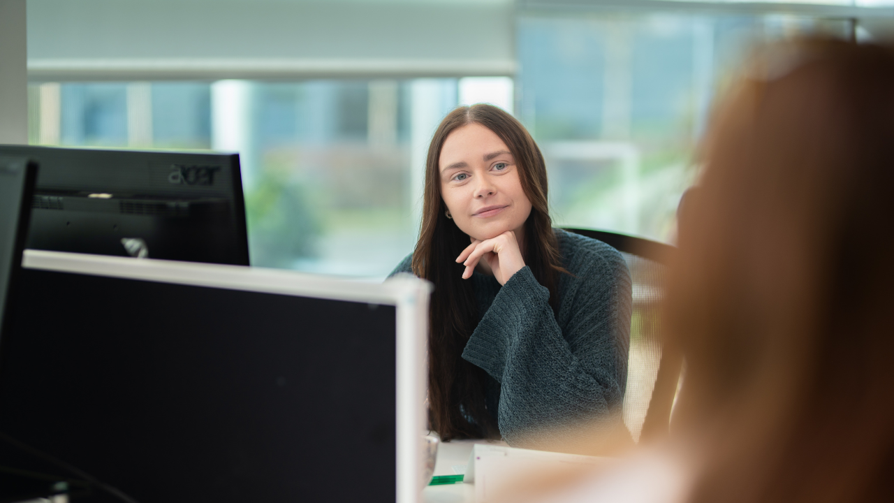 Kathryn at desk